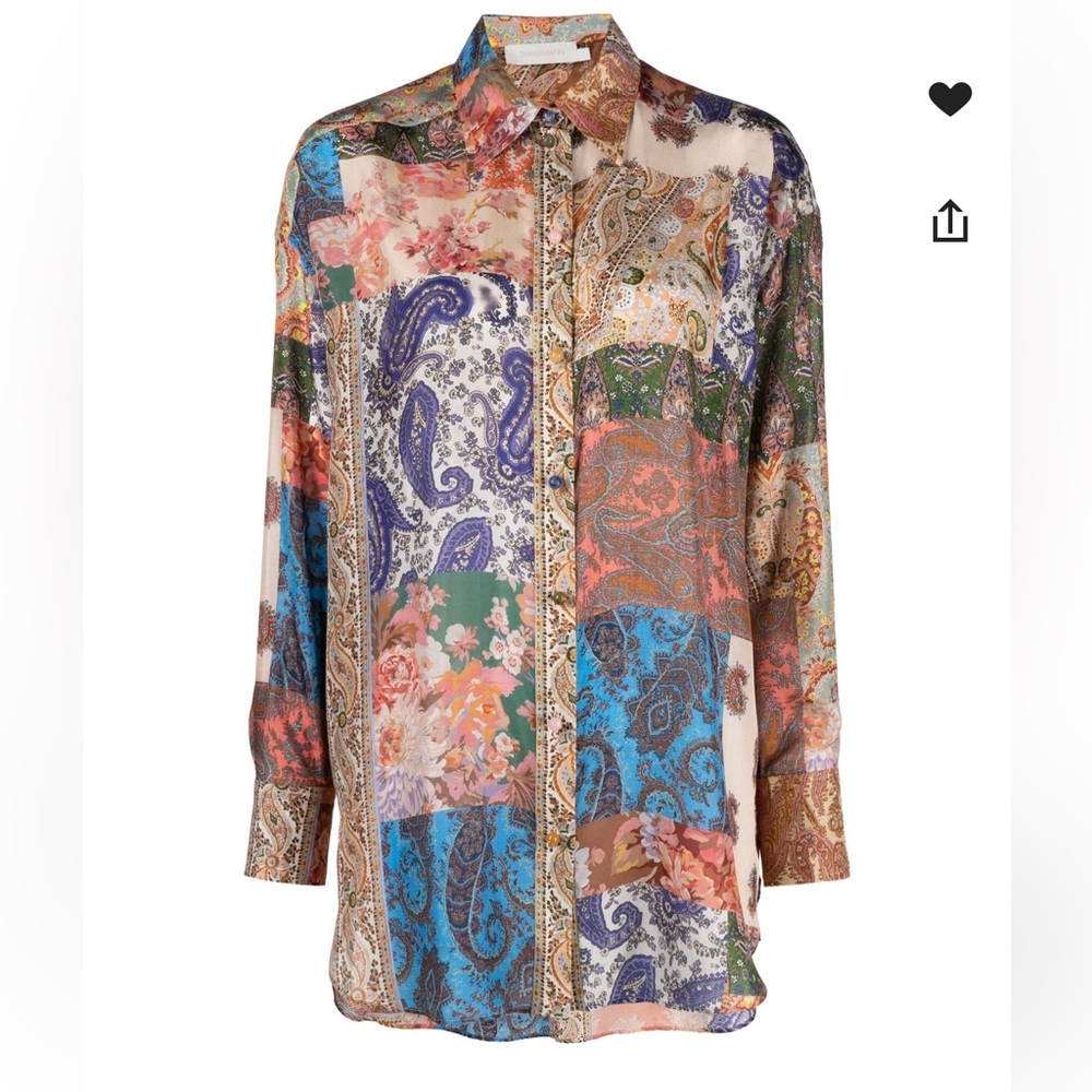 Zimmermann Silk Shirt in Size 1. NWT.!